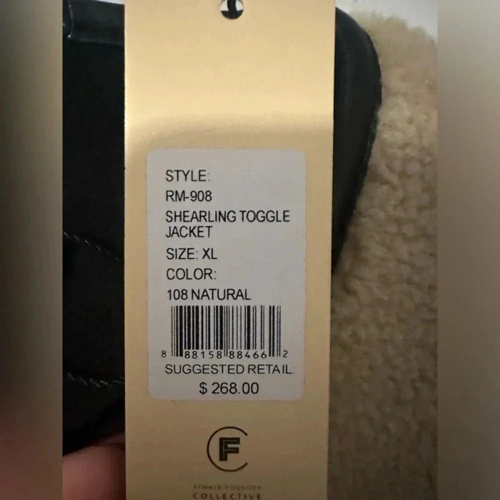 NWT Rebecca Minkoff Fuzzy Shearling Toggle Button Jacket Size XL. - Picture 11 of 12